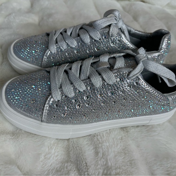 Women’s Crystal Rhinestone Bling Sneakers NEW NIB - Picture 1 of 8